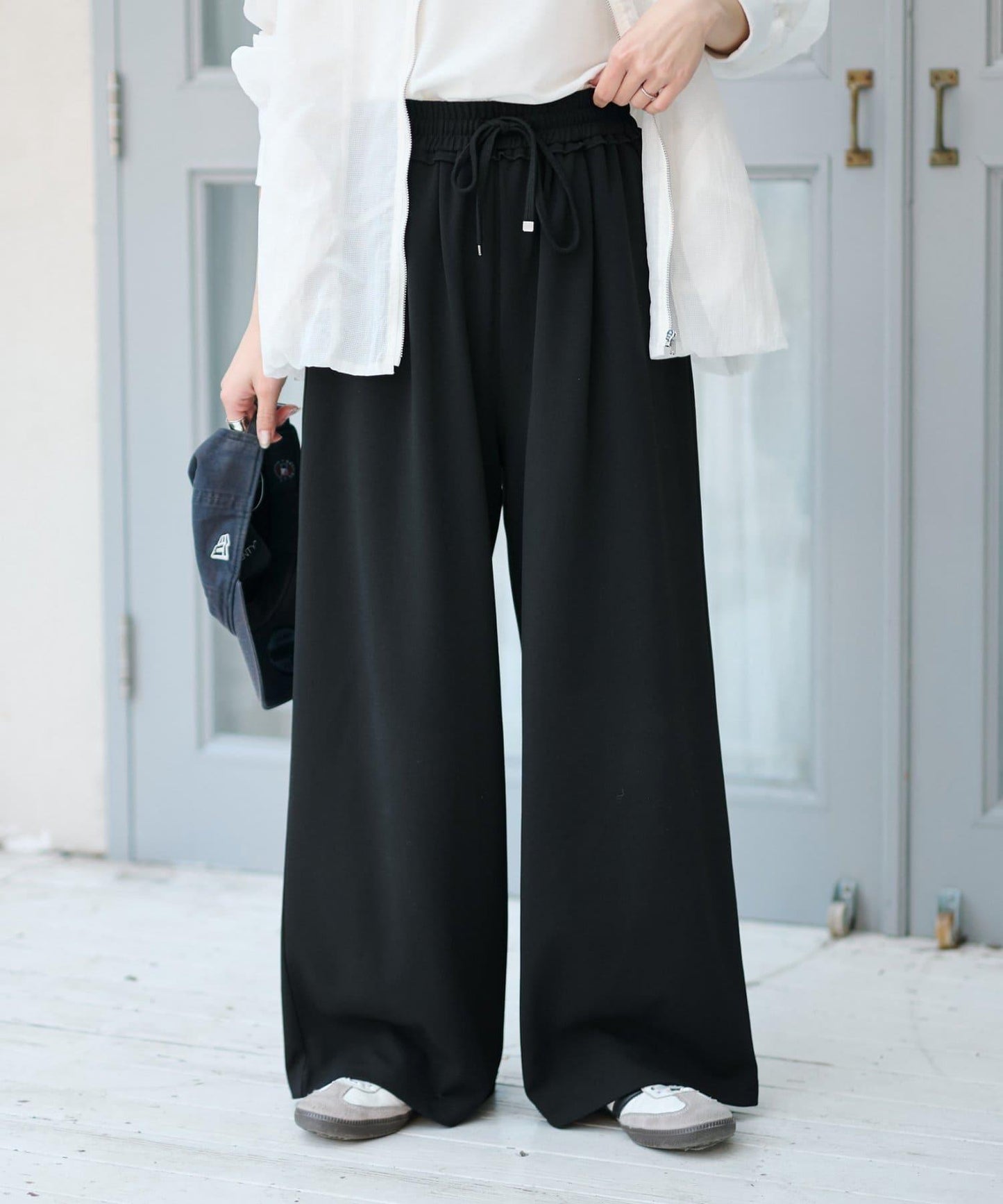 喬其紗鬆緊休閒褲