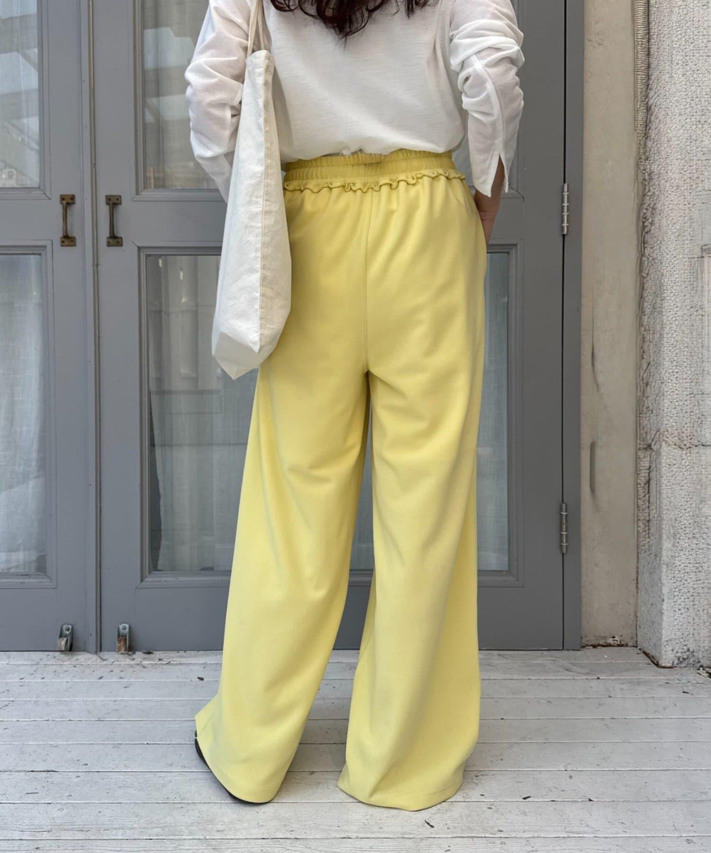 喬其紗鬆緊休閒褲