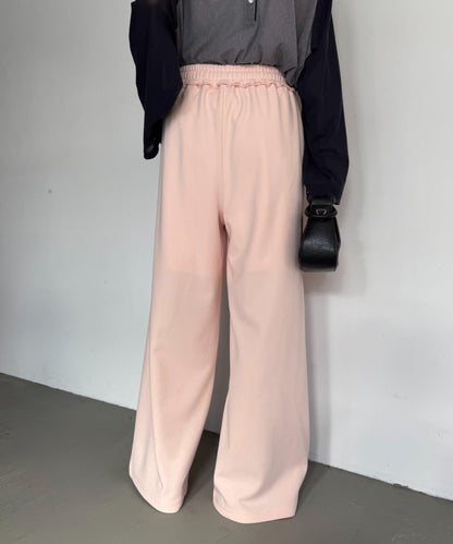 喬其紗鬆緊休閒褲