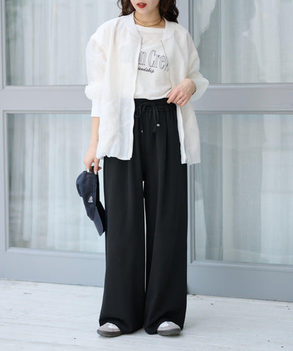 喬其紗鬆緊休閒褲