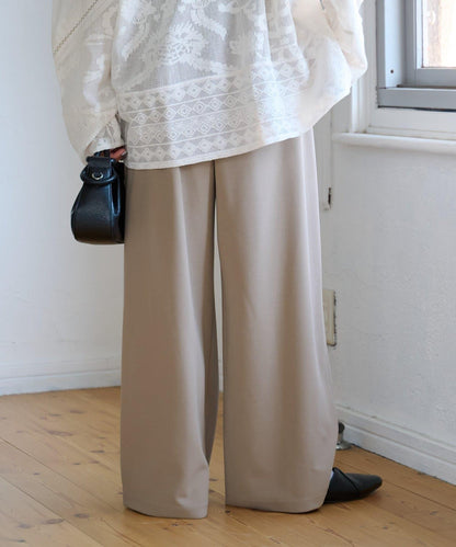 喬其紗鬆緊休閒褲