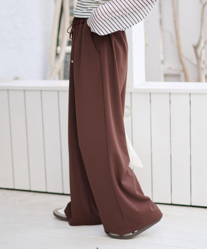 喬其紗鬆緊休閒褲