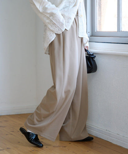 喬其紗鬆緊休閒褲