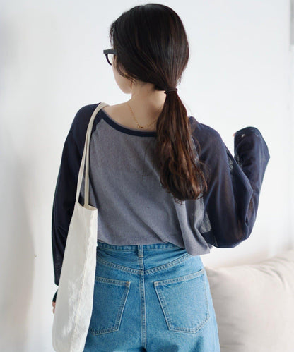 2WAY透膚插肩亨利領T恤