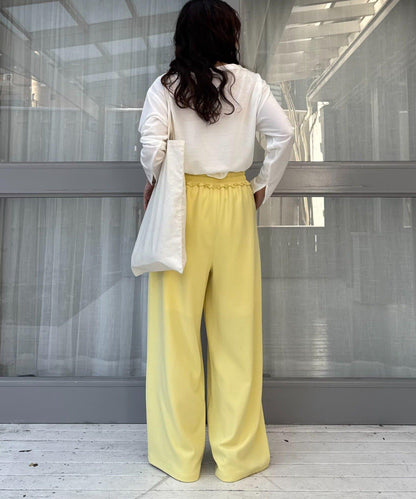 喬其紗鬆緊休閒褲