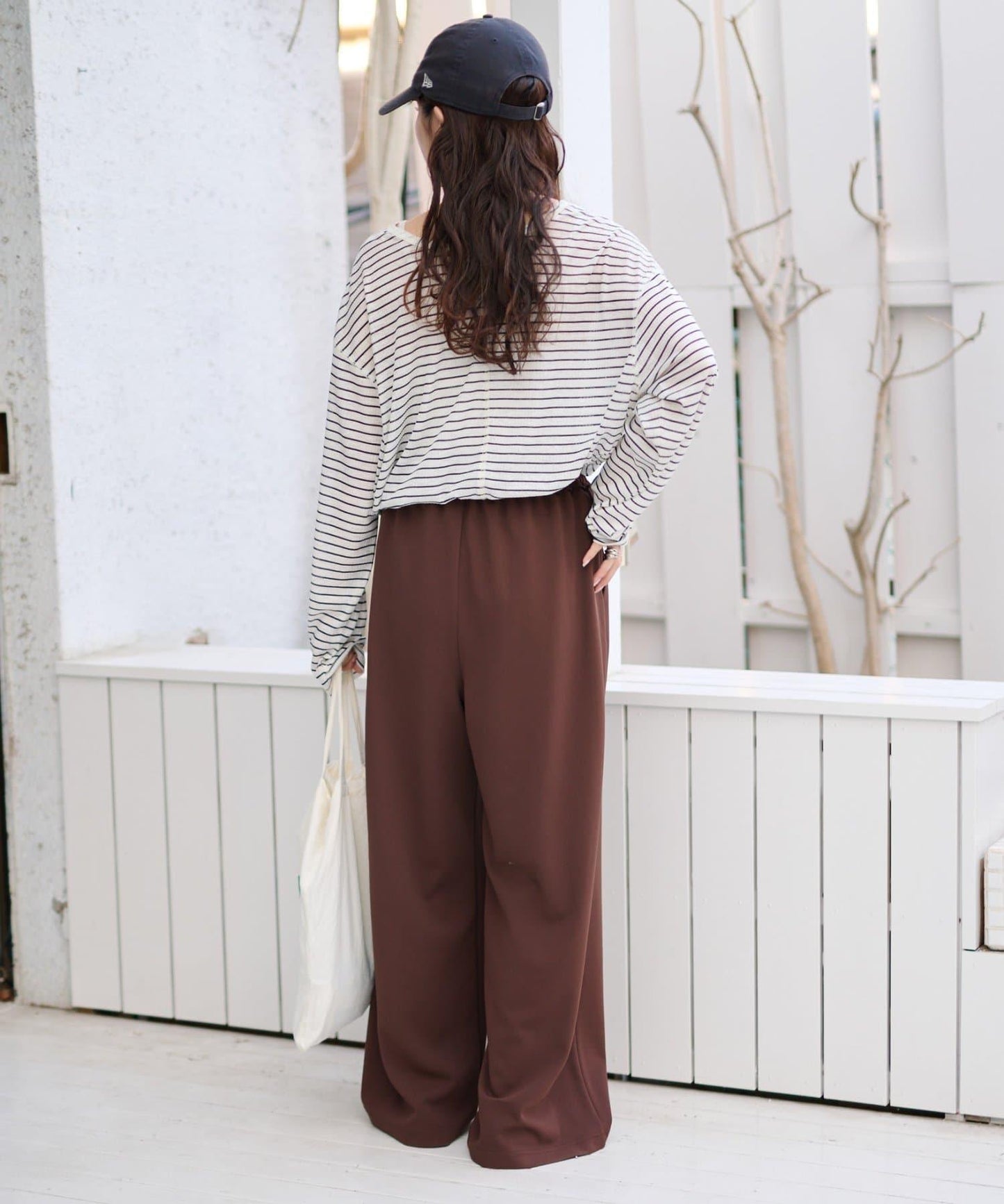 喬其紗鬆緊休閒褲