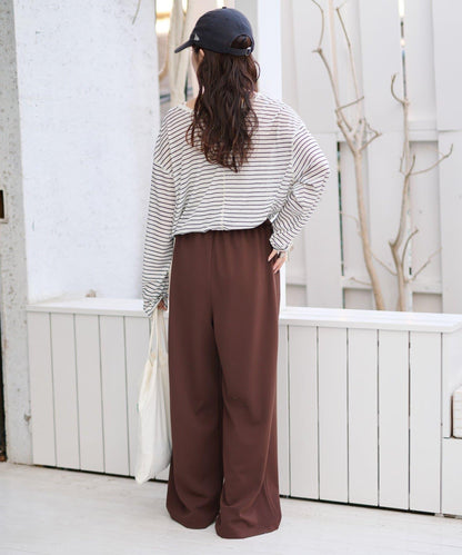 喬其紗鬆緊休閒褲