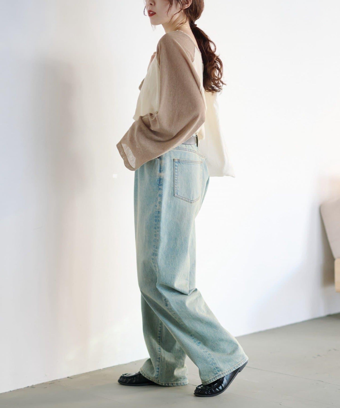 2WAY透膚插肩亨利領T恤