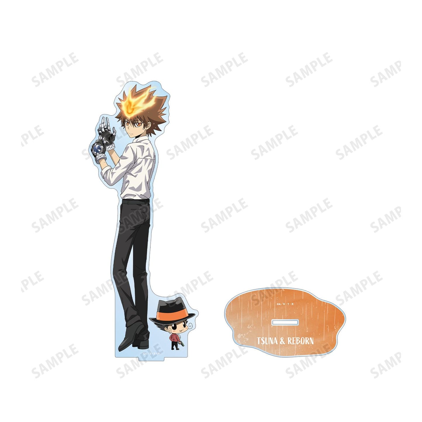 《家庭教師HITMAN REBORN!》（家庭教師HITMAN REBORN!） 新繪系列 沢田綱吉&リボーン 特大亞克力立牌 戦う背中×雨ver.