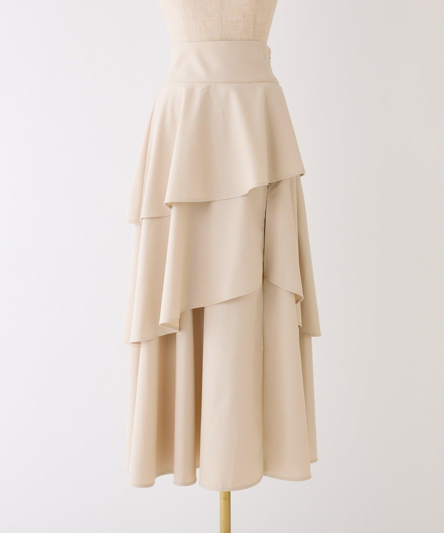 層疊設計＋後繫帶＋開叉＋長款半身裙