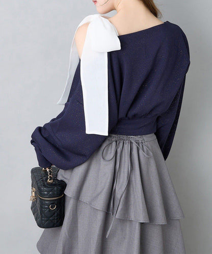 層疊設計＋後繫帶＋開叉＋長款半身裙