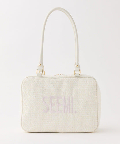 Seemi 粗花呢方形波士頓包