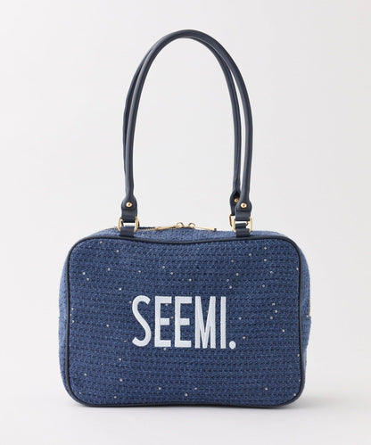 Seemi 粗花呢方形波士頓包