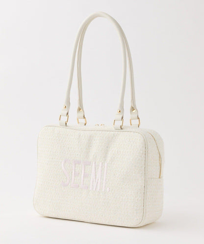 Seemi 粗花呢方形波士頓包