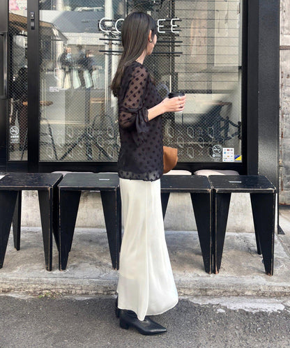 Yurie企畫 花朵波點提花透視襯衫