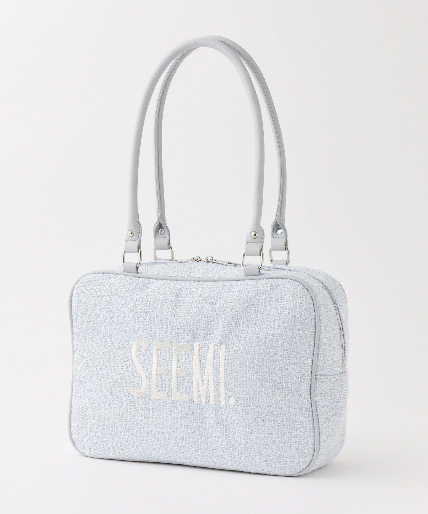 Seemi 粗花呢方形波士頓包