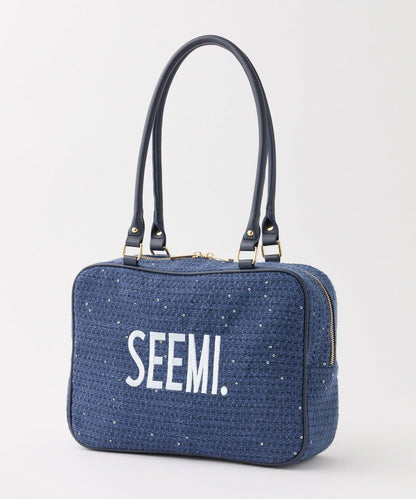 Seemi 粗花呢方形波士頓包
