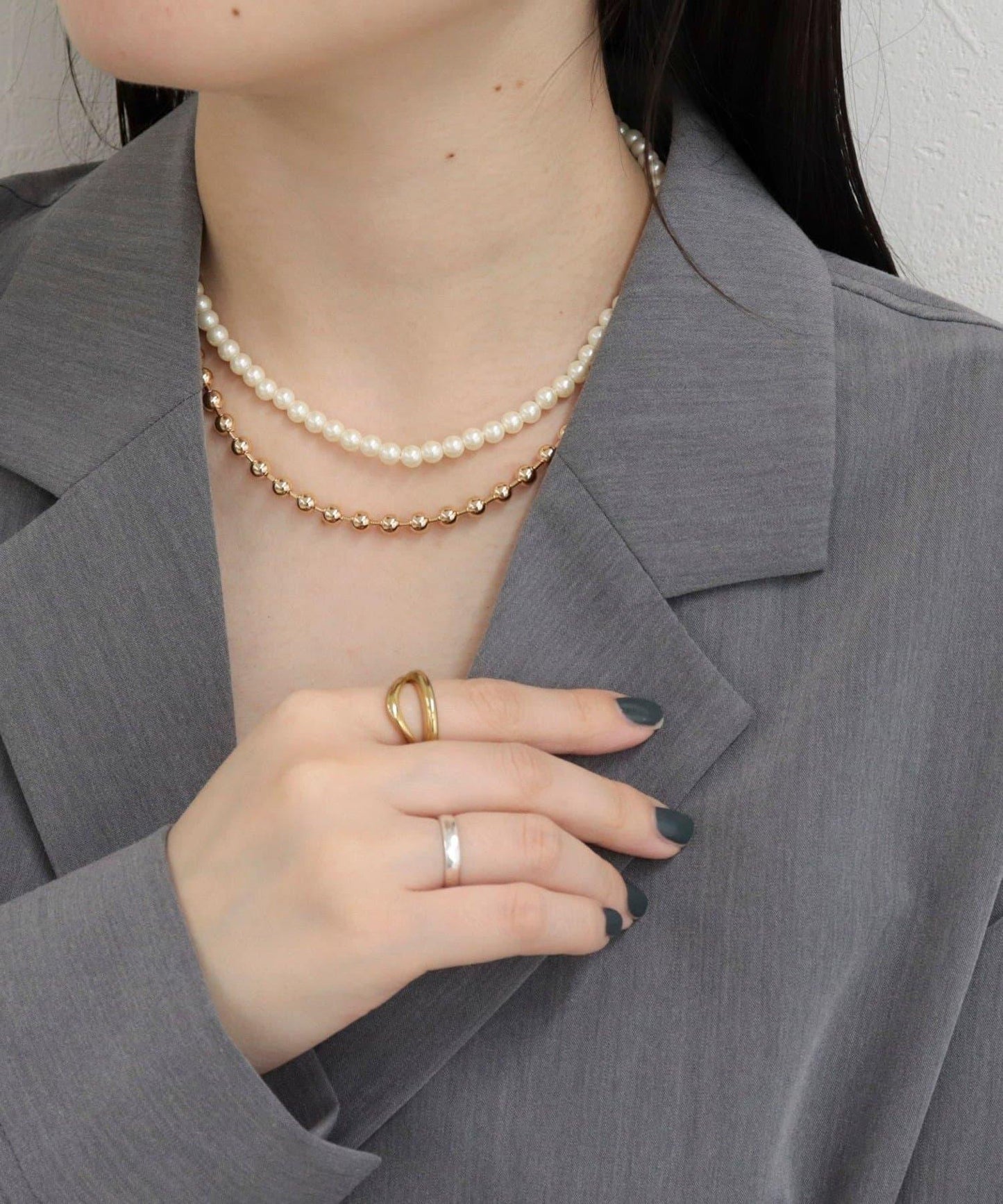 珍珠無金屬掛鉤項鍊