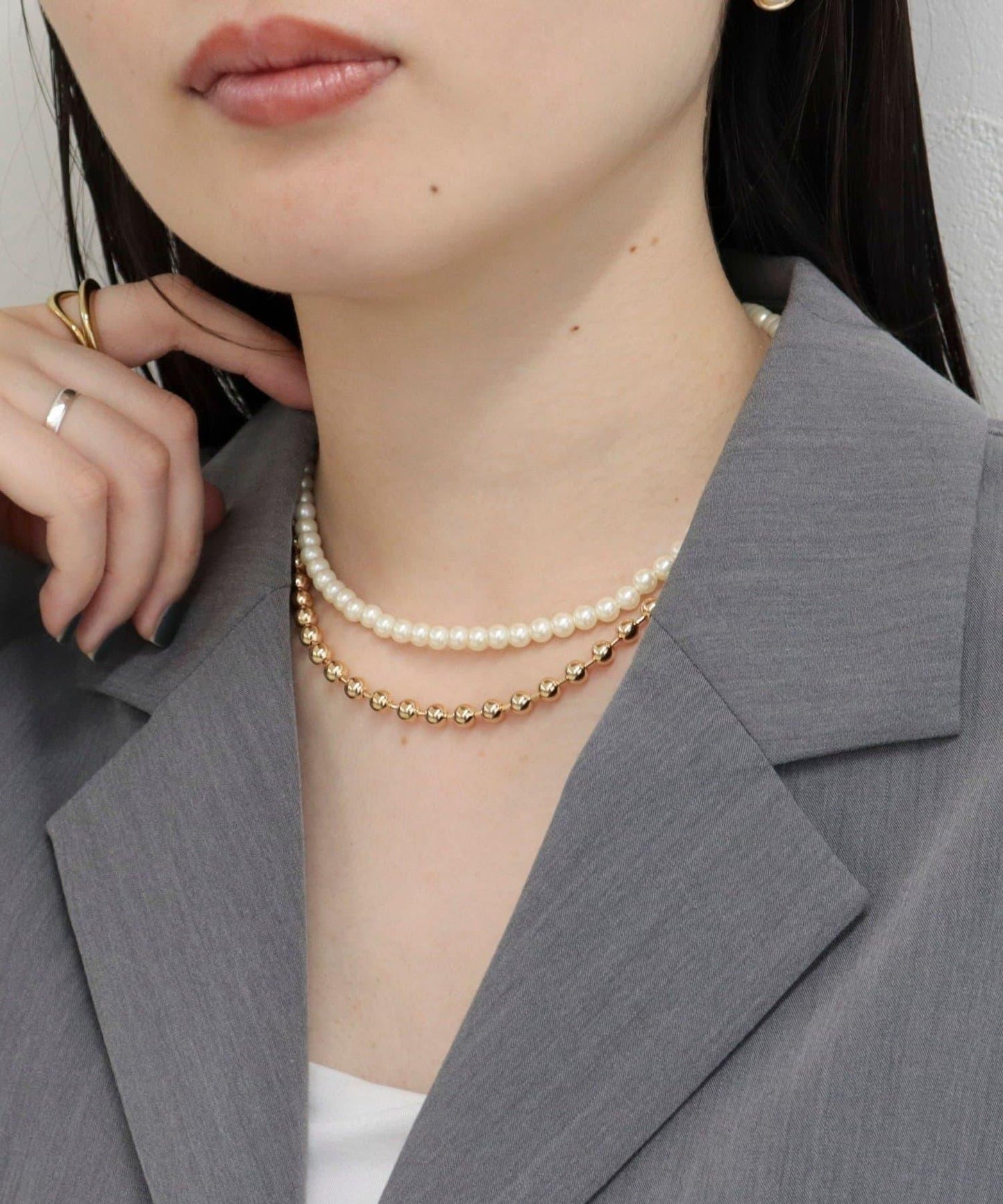 珍珠無金屬掛鉤項鍊