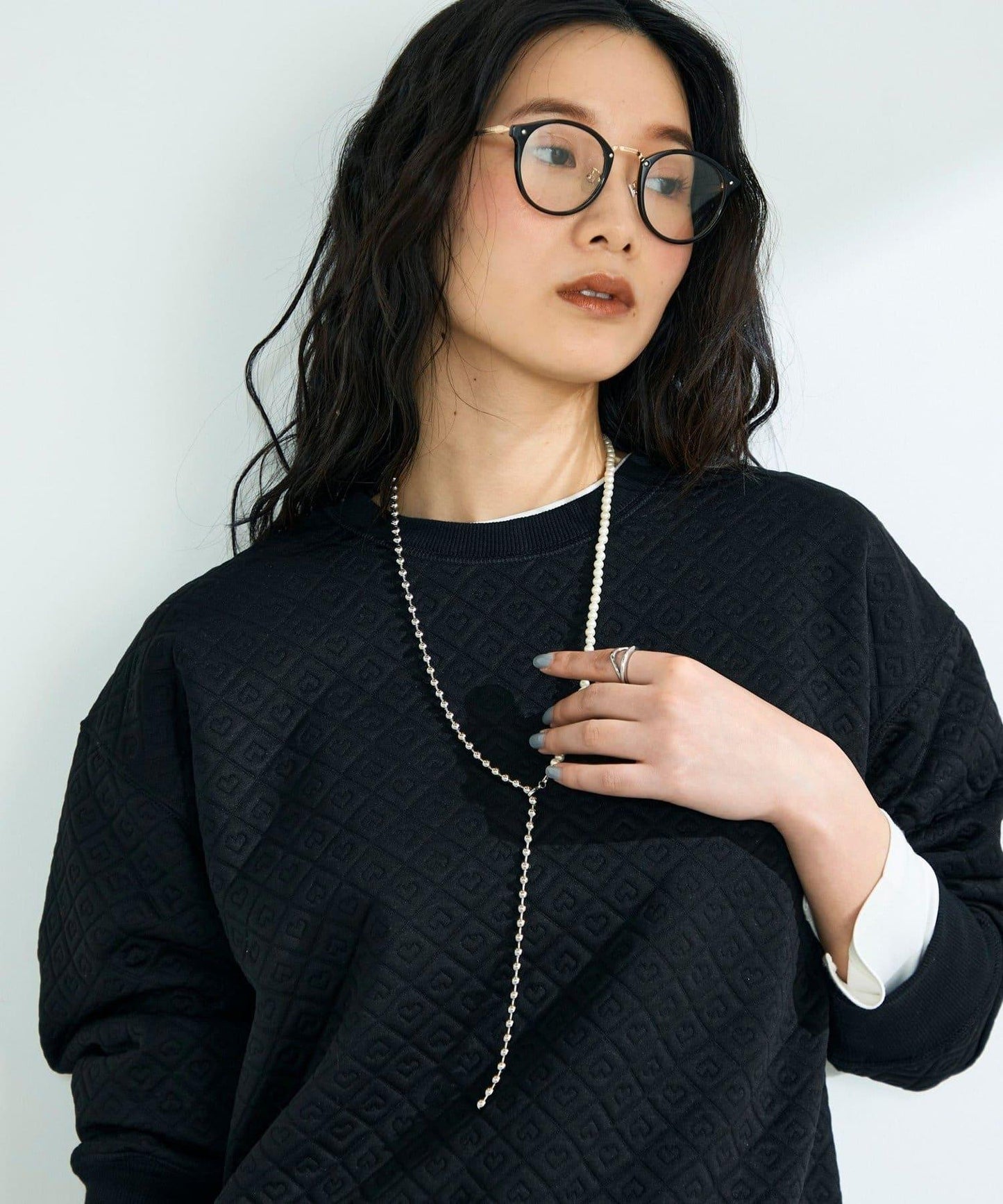 珍珠無金屬掛鉤項鍊