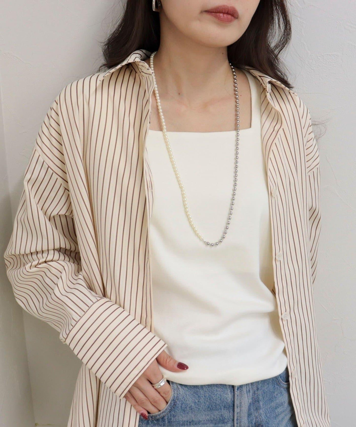 珍珠無金屬掛鉤項鍊