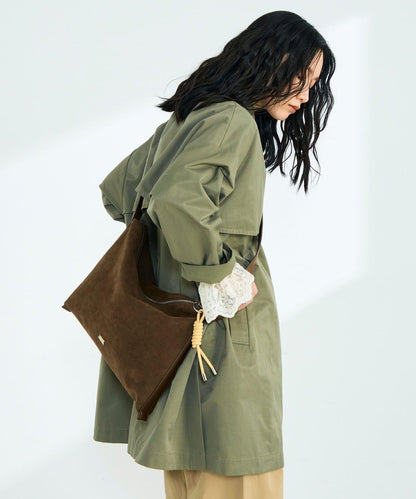 仿麂皮軟方形單肩包