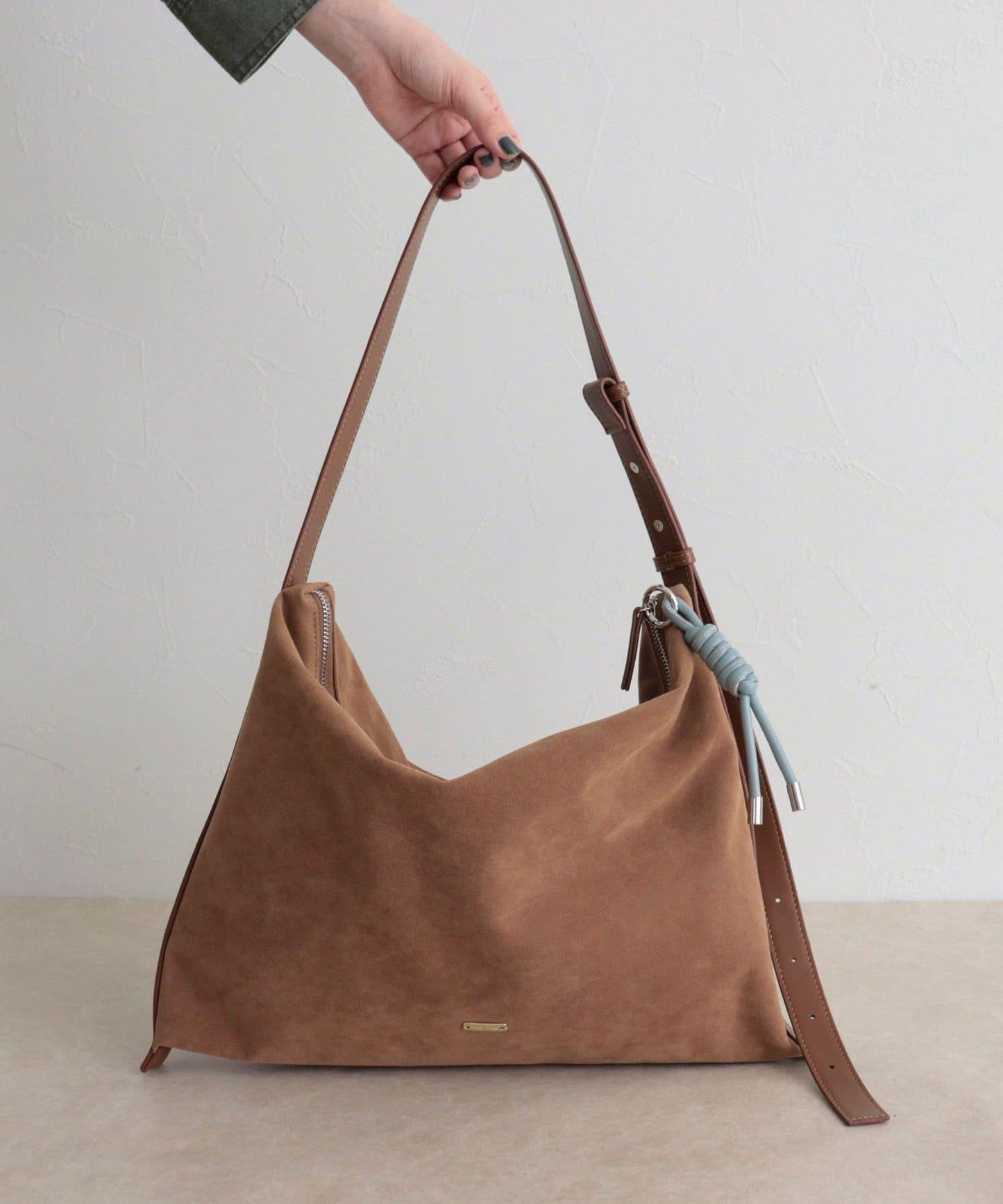 仿麂皮軟方形單肩包