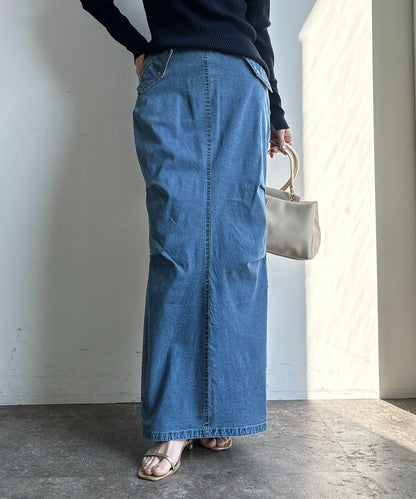 輕磅緊身彈力牛仔半身裙