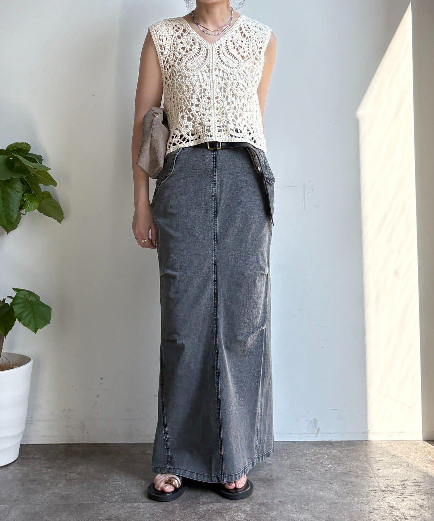 輕磅緊身彈力牛仔半身裙