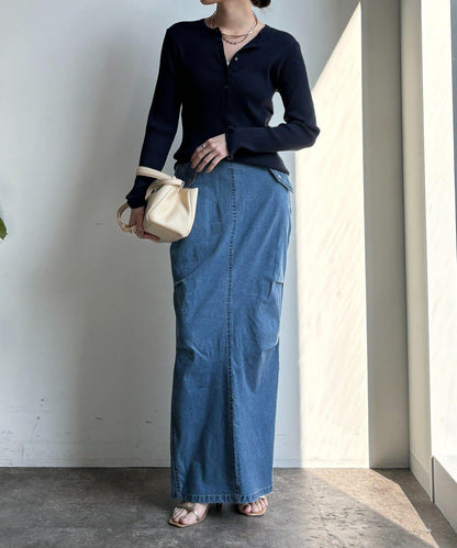 輕磅緊身彈力牛仔半身裙