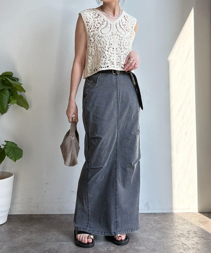 輕磅緊身彈力牛仔半身裙