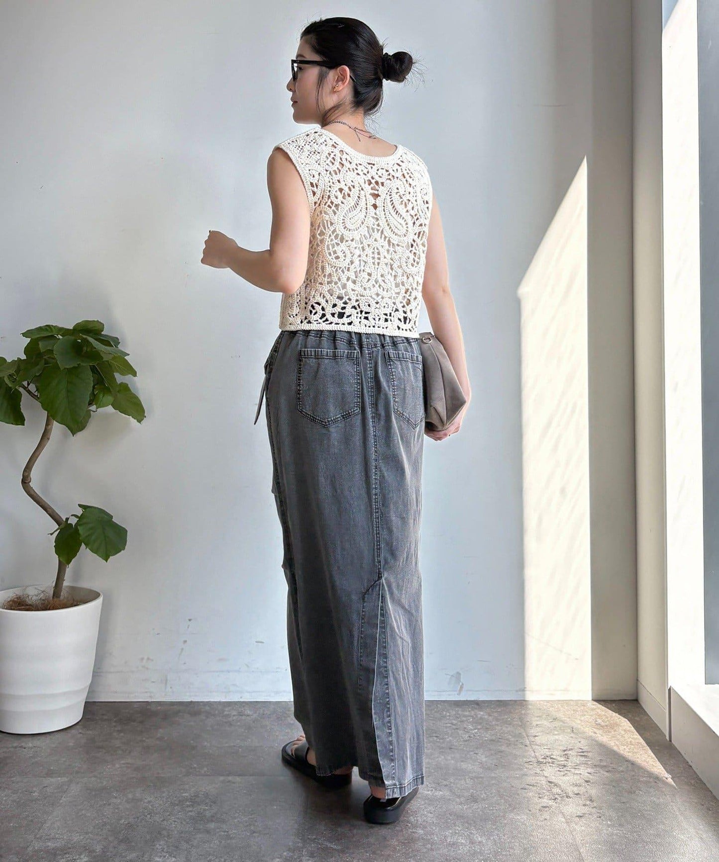 輕磅緊身彈力牛仔半身裙