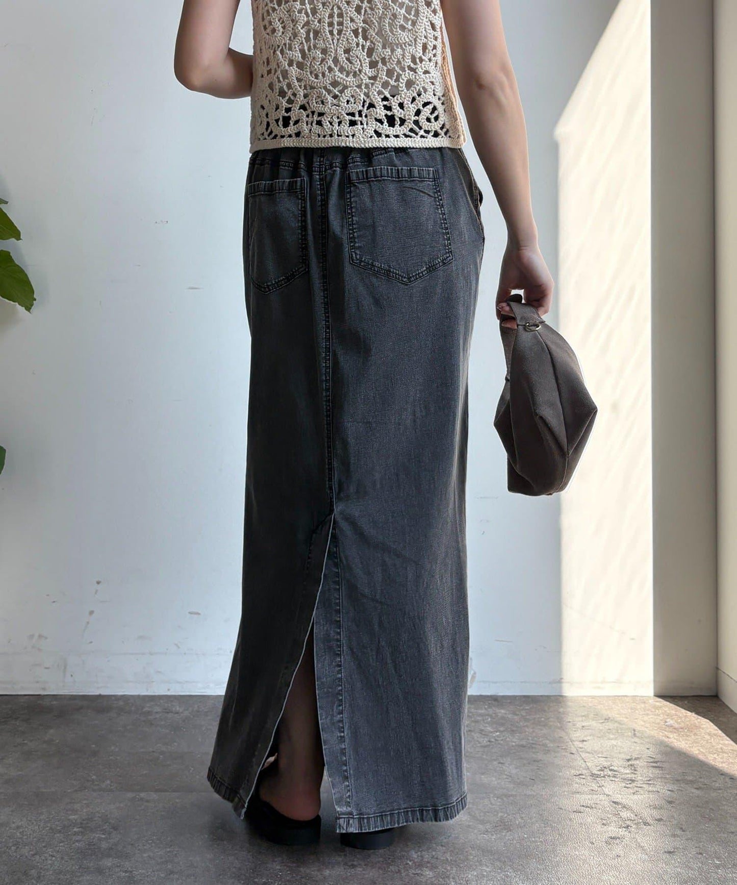 輕磅緊身彈力牛仔半身裙