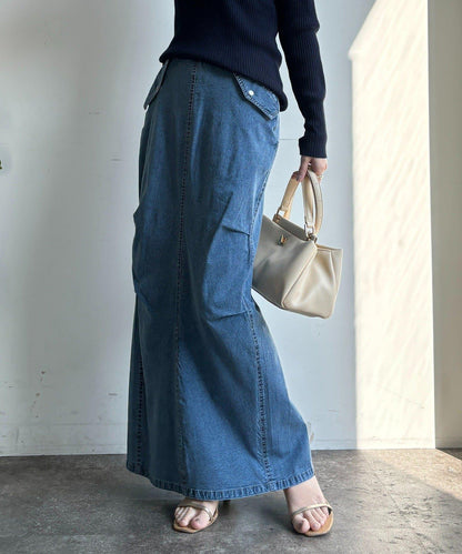 輕磅緊身彈力牛仔半身裙