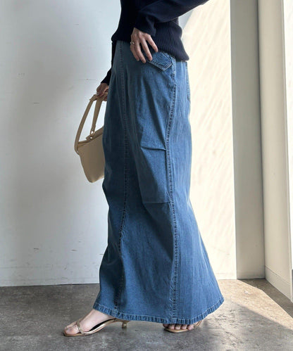 輕磅緊身彈力牛仔半身裙