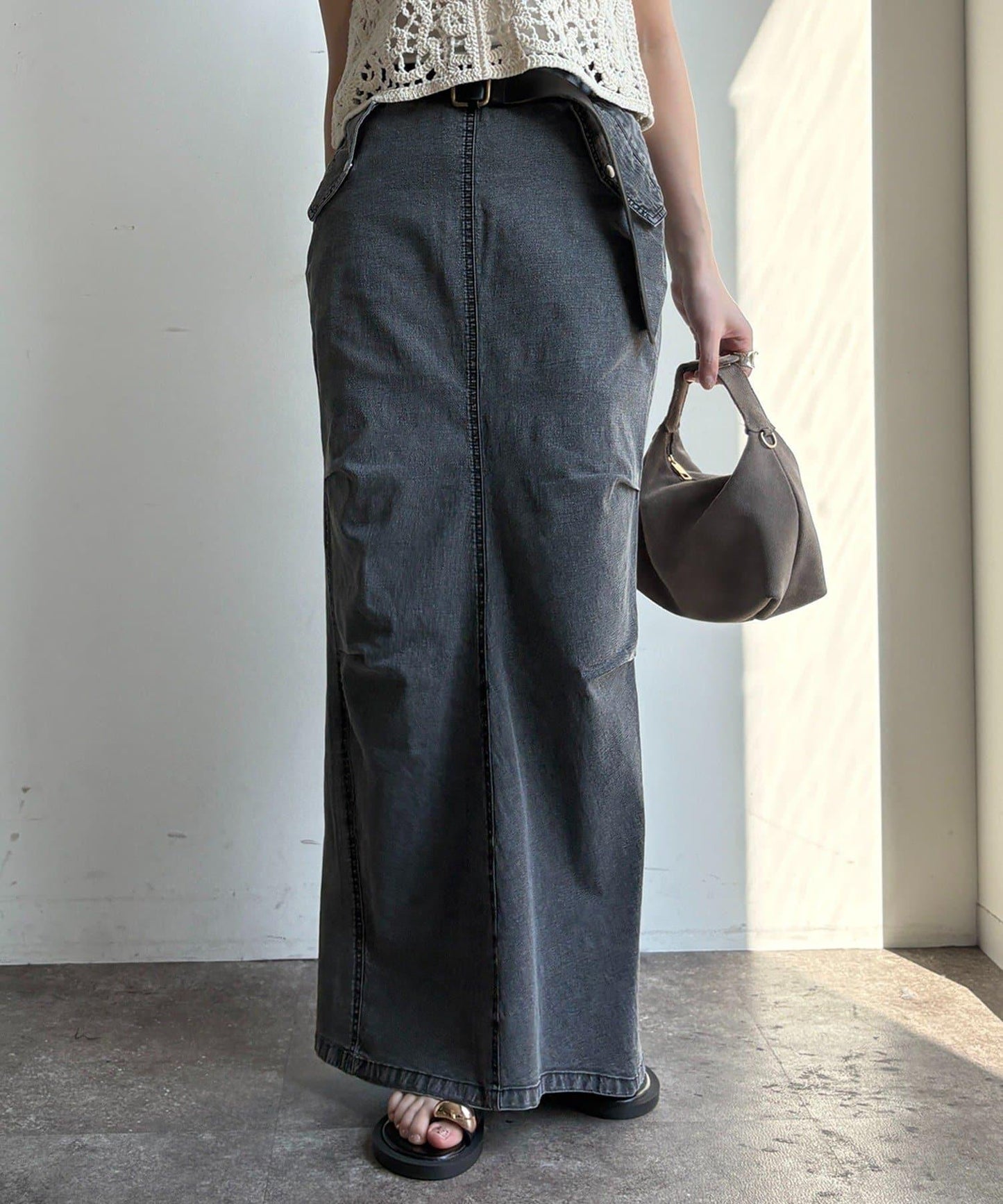 輕磅緊身彈力牛仔半身裙