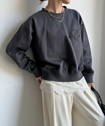 毛圈 後拉鍊 毛巾繡 套頭衛衣