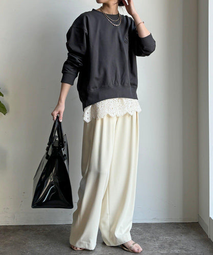 毛圈 後拉鍊 毛巾繡 套頭衛衣