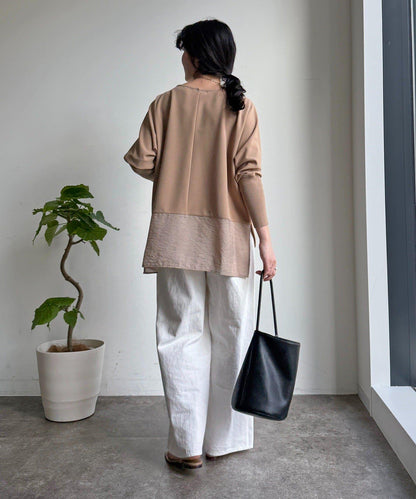 拼接雪紡套頭上衣