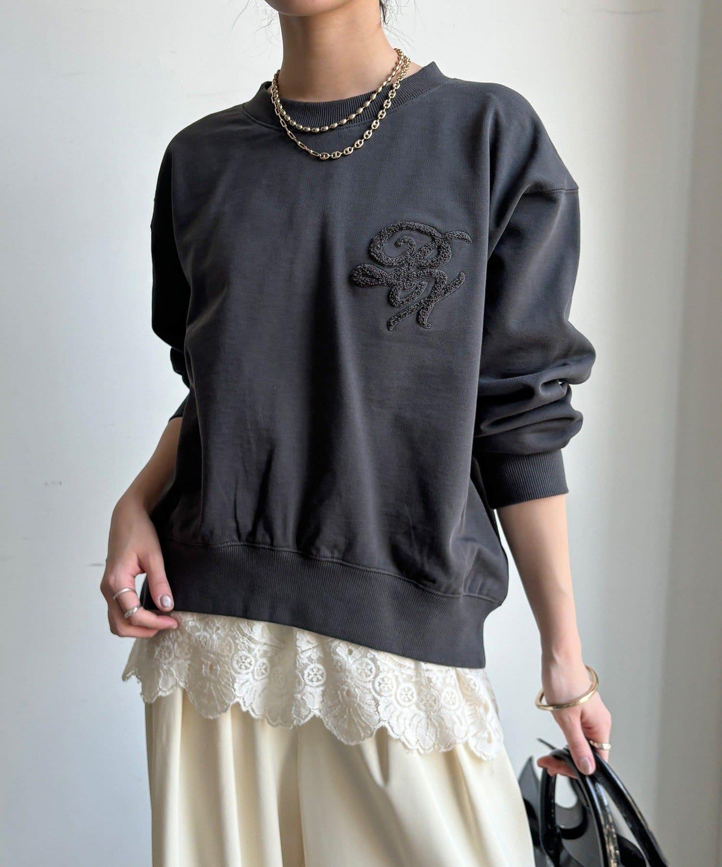 毛圈 後拉鍊 毛巾繡 套頭衛衣