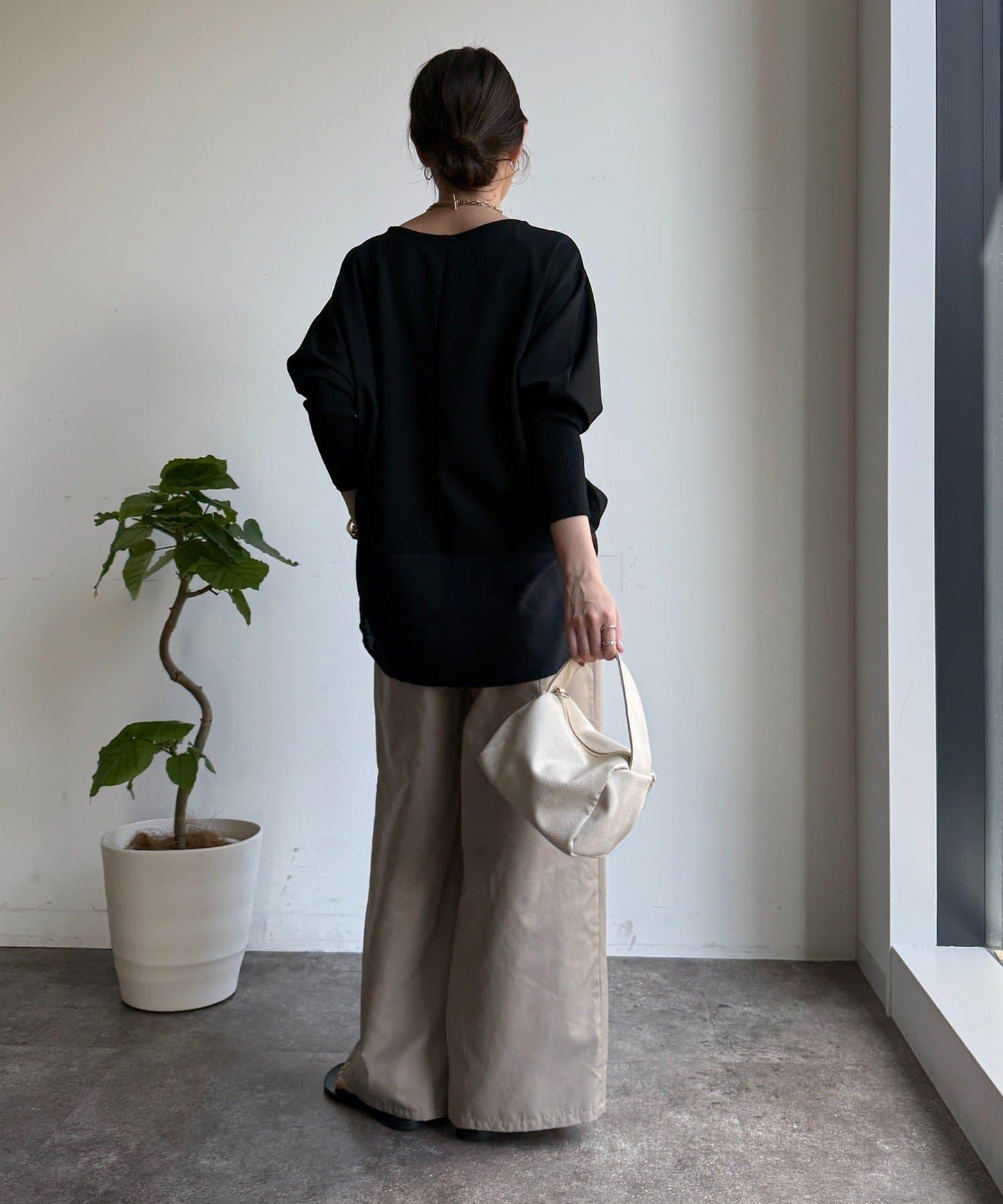 拼接雪紡套頭上衣