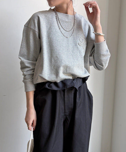 毛圈 後拉鍊 毛巾繡 套頭衛衣