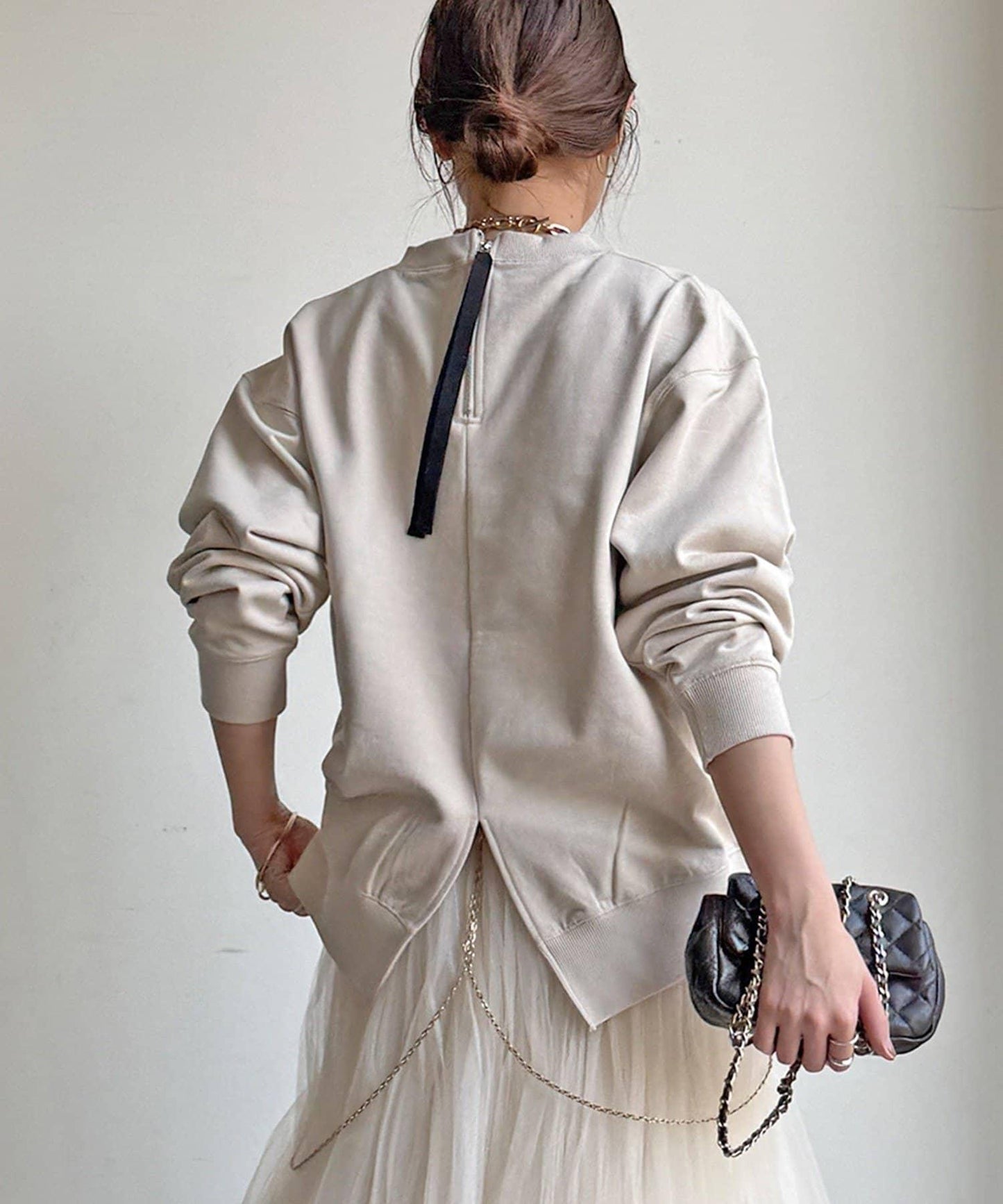 毛圈 後拉鍊 毛巾繡 套頭衛衣