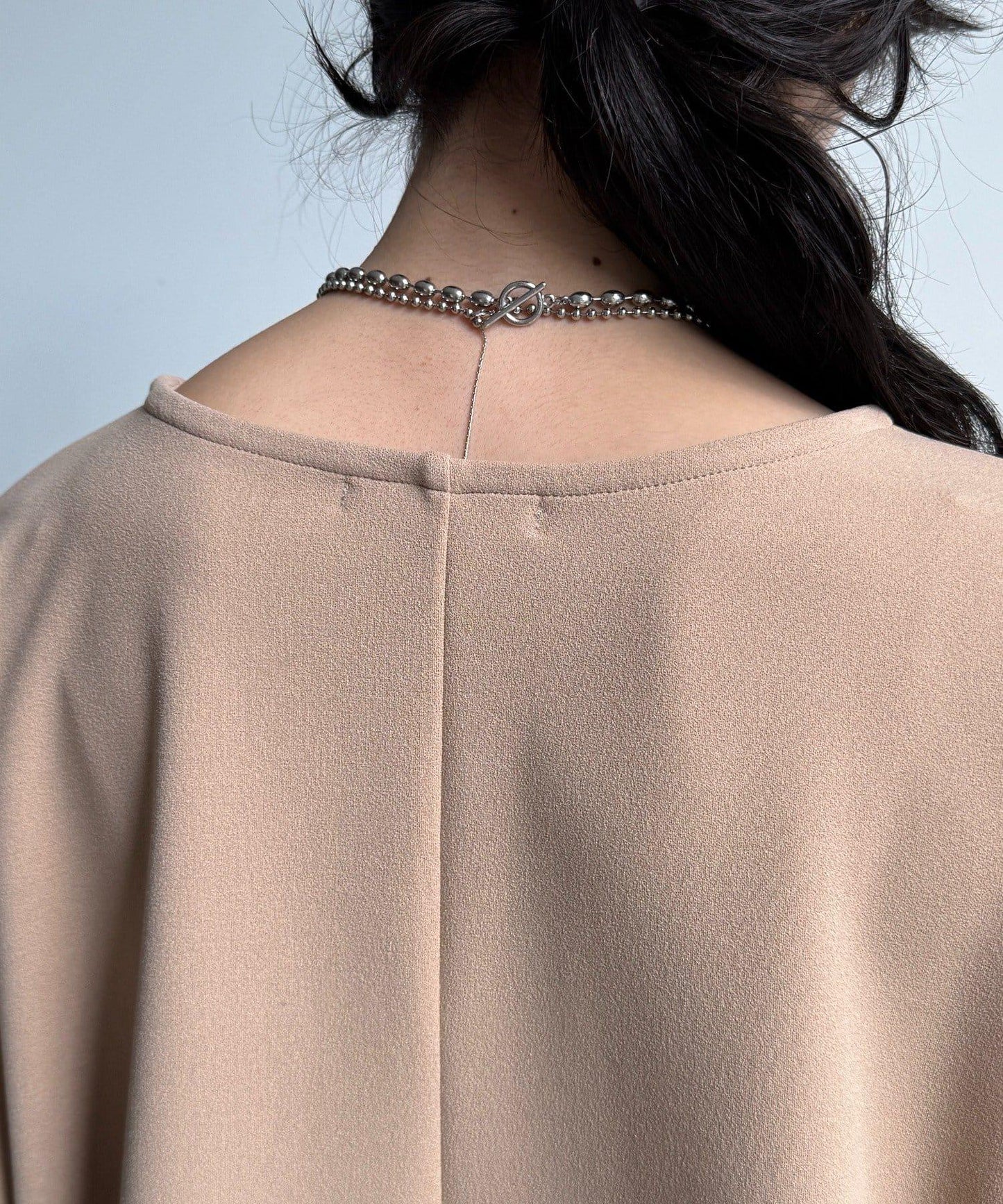 拼接雪紡套頭上衣