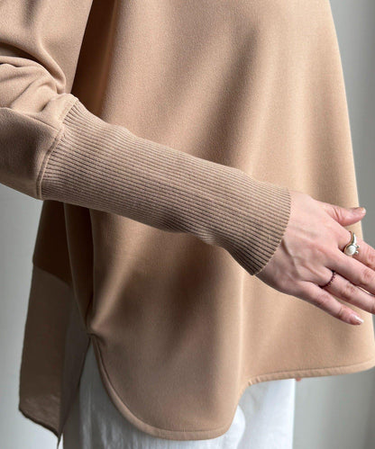 拼接雪紡套頭上衣