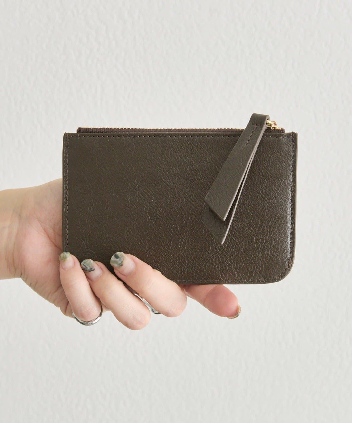 《本革》 迷你皮革卡片零錢包