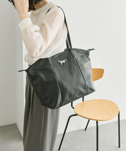 真皮 A4尺寸適配 馬型掛飾 托特包