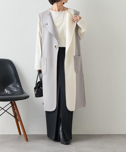 條形紐扣 華夫格 馬甲