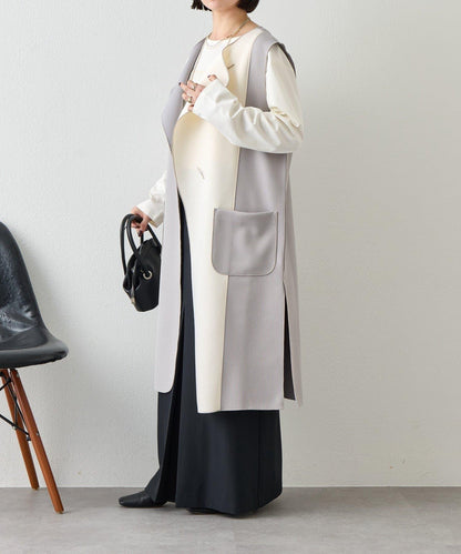 條形紐扣 華夫格 馬甲