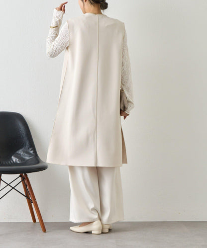 條形紐扣 華夫格 馬甲